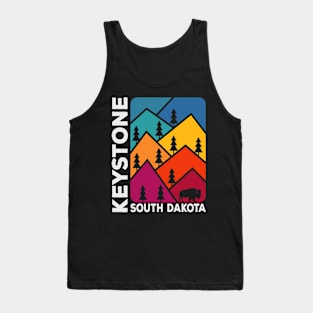 Keystone South Dakota Vintage Mountains Bison Tank Top